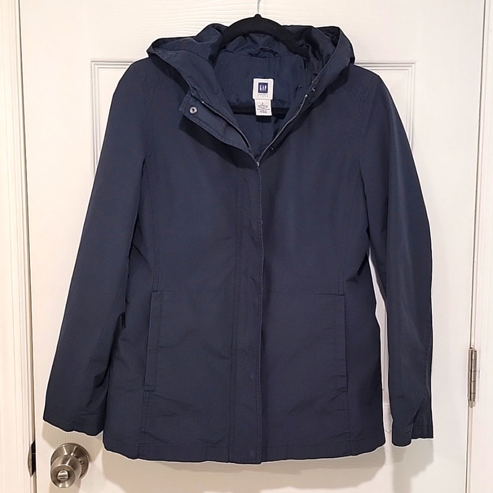 Gap Factory Store szS Navy Zip and Snap Hooded Rain Jacket  Bin i